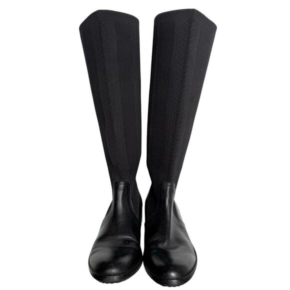 Aetrex Belle Knit Tall Boots Womens Size 38 US 7.5-8 Solid Black Stretch - Picture 3 of 10